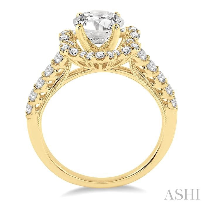 5/8 Ctw Diamond Semi-Mount Engagement Ring in 14K Yellow Gold
