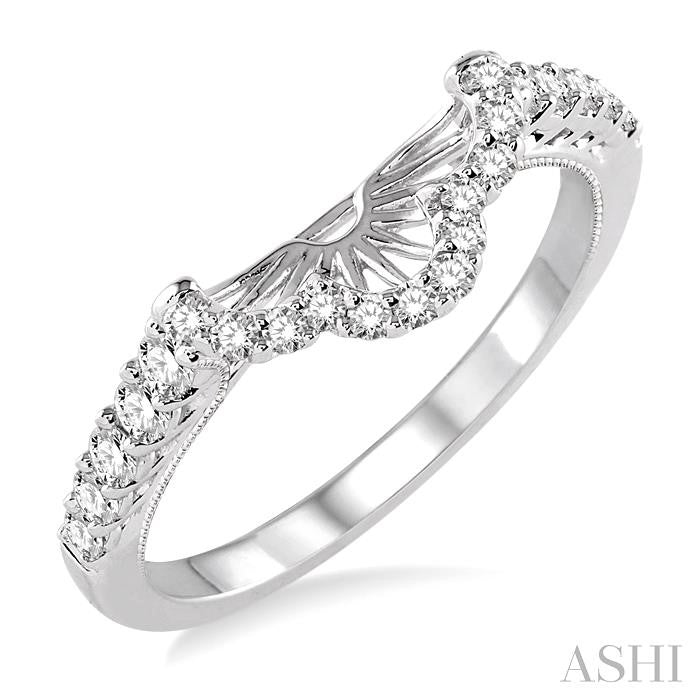 3/8 Ctw Round Cut Diamond Wedding Band in 14K White Gold
