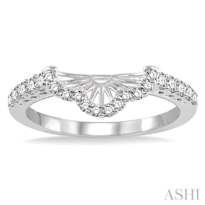 3/8 Ctw Round Cut Diamond Wedding Band in 14K White Gold