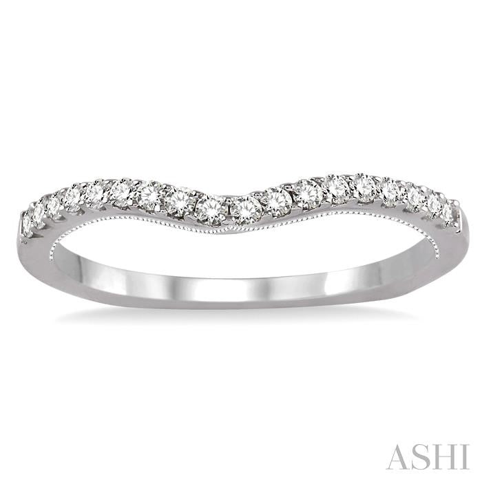 1/4 Ctw Round Cut Diamond Wedding Band in 14K White Gold