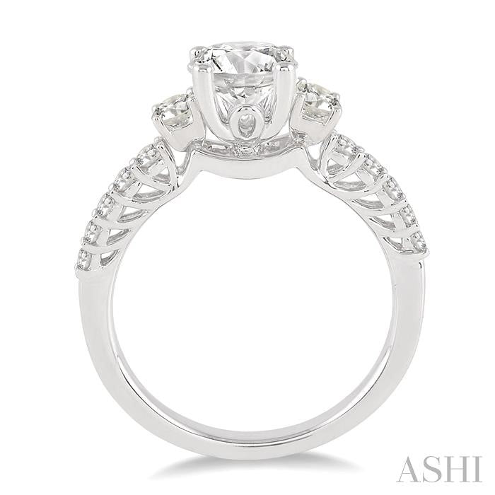 1/2 Ctw Diamond Semi-Mount Engagement Ring in Platinum