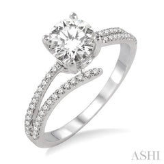 1/3 Ctw Diamond Semi-Mount Engagement Ring in 14K white gold