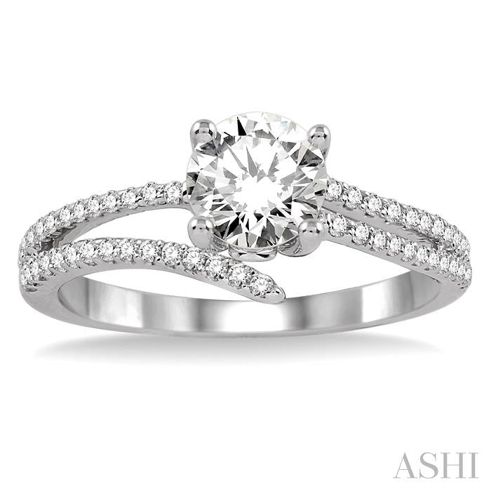 1/3 Ctw Diamond Semi-Mount Engagement Ring in 14K white gold
