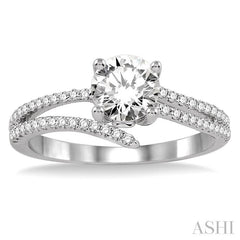 1/3 Ctw Diamond Semi-Mount Engagement Ring in 14K white gold