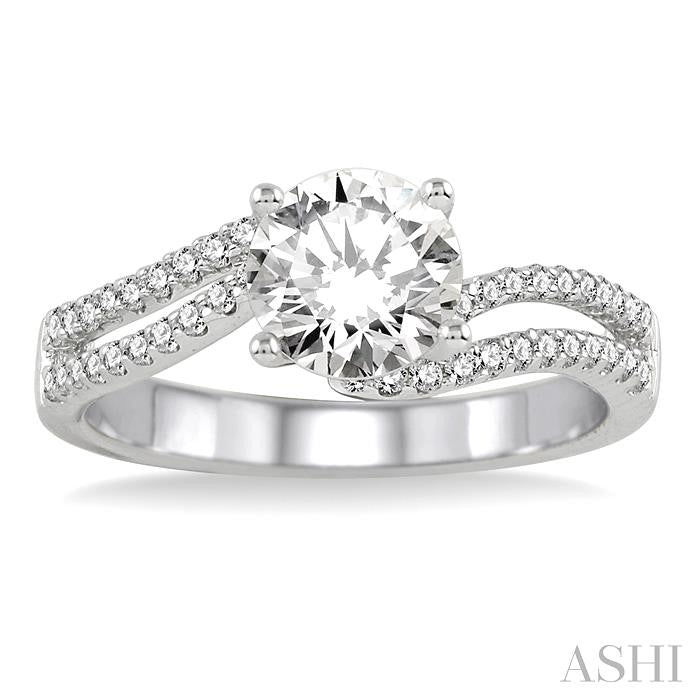 1/3 Ctw Diamond Semi-Mount Engagement Ring in 14K White Gold