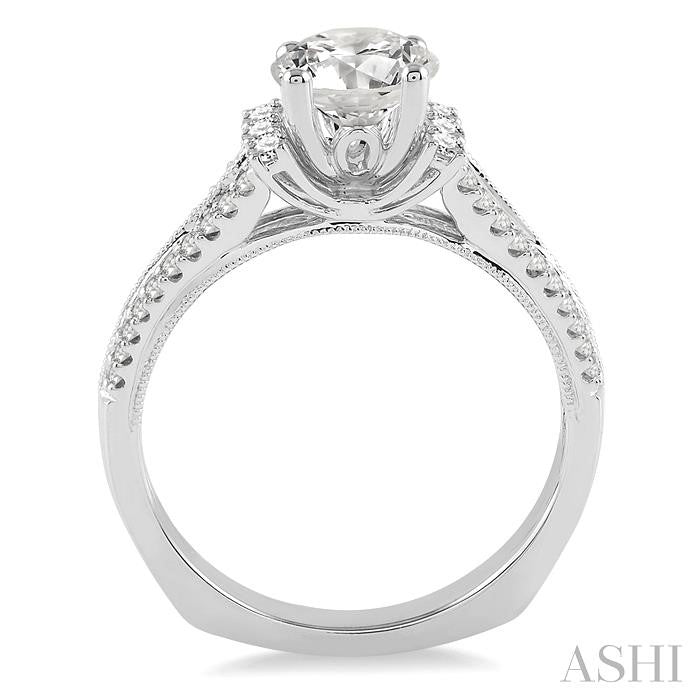 1/3 Ctw Diamond Semi-Mount Engagement Ring in Platinum