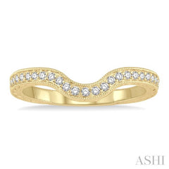 1/6 Ctw U-Shape Round Cut Diamond Wedding Band in 14K Yellow Gold