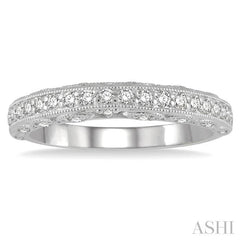 3/8 Ctw Lattice Round Cut Diamond Wedding Band in 14K White Gold