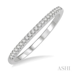 1/10 Ctw Round Cut Diamond Wedding Band in 14K White Gold