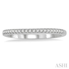 1/10 Ctw Round Cut Diamond Wedding Band in 14K White Gold