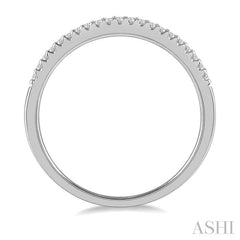 1/10 Ctw Round Cut Diamond Wedding Band in 14K White Gold