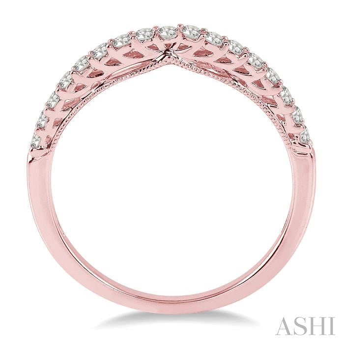1/4 Ctw Round Cut Diamond Wedding Band in 14K Rose Gold