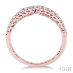 1/4 Ctw Round Cut Diamond Wedding Band in 14K Rose Gold