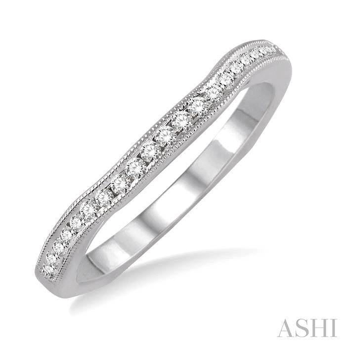 1/5 Ctw Round Cut Diamond Wedding Band in 14K White Gold