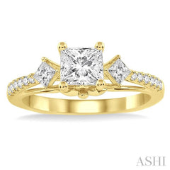 1/3 Ctw Diamond Semi-Mount Engagement Ring in 14K Yellow Gold