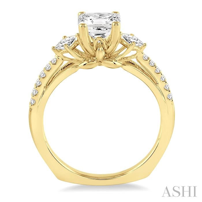 1/3 Ctw Diamond Semi-Mount Engagement Ring in 14K Yellow Gold