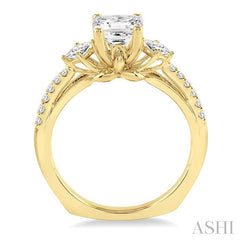 1/3 Ctw Diamond Semi-Mount Engagement Ring in 14K Yellow Gold