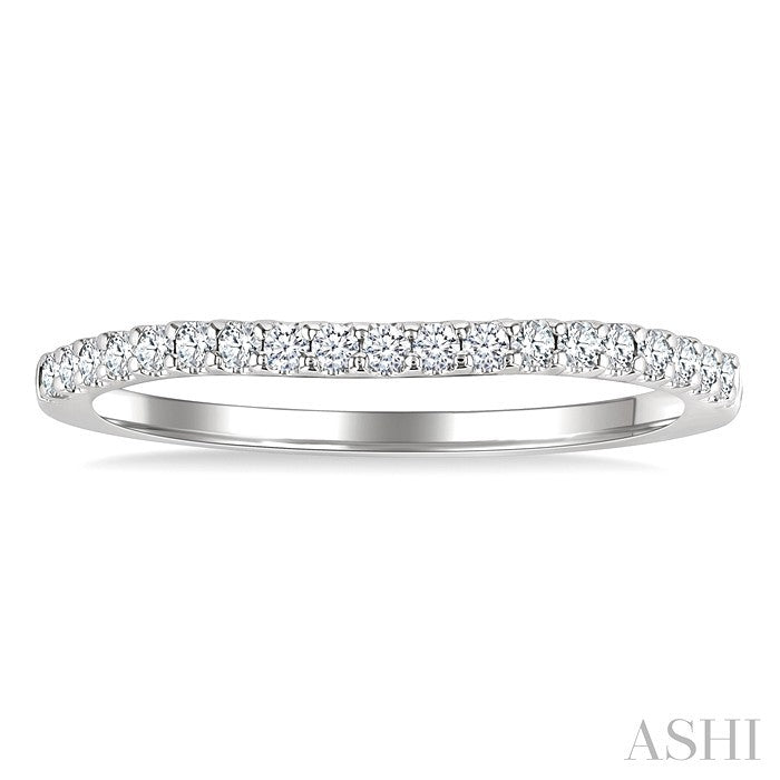1/5 Ctw Round Cut Diamond Wedding Band in 14K White Gold