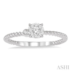 1/6 Ctw Round Shape Diamond Lovebright Ring in 14K White Gold