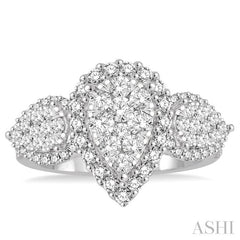 1 1/3 Ctw Diamond Lovebright Ring in 14K White Gold