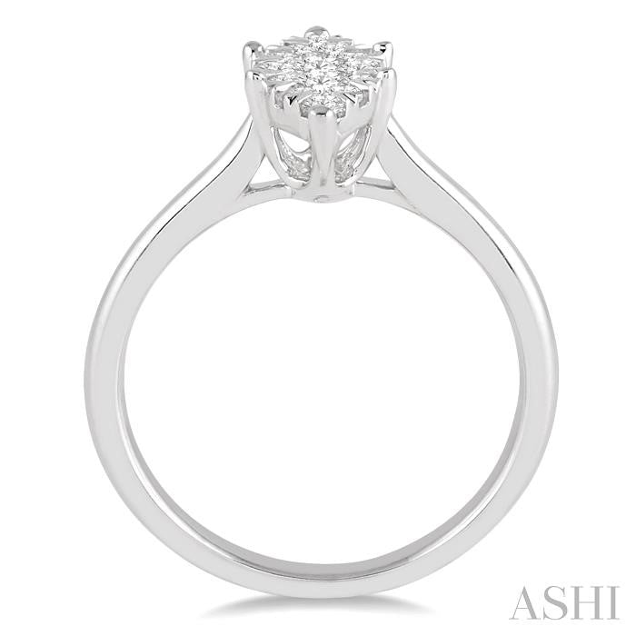 1/3 Ctw Marquise Shape Diamond Lovebright Ring in 14K White Gold