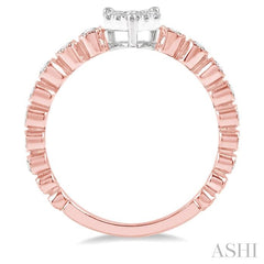 1/3 Ctw Pear Shape Lattice Lovebright Diamond Cluster Ring in 14K Rose and White Gold