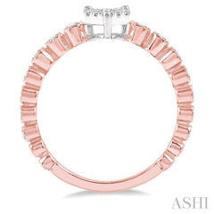 1/3 Ctw Pear Shape Lattice Lovebright Diamond Cluster Ring in 14K Rose and White Gold