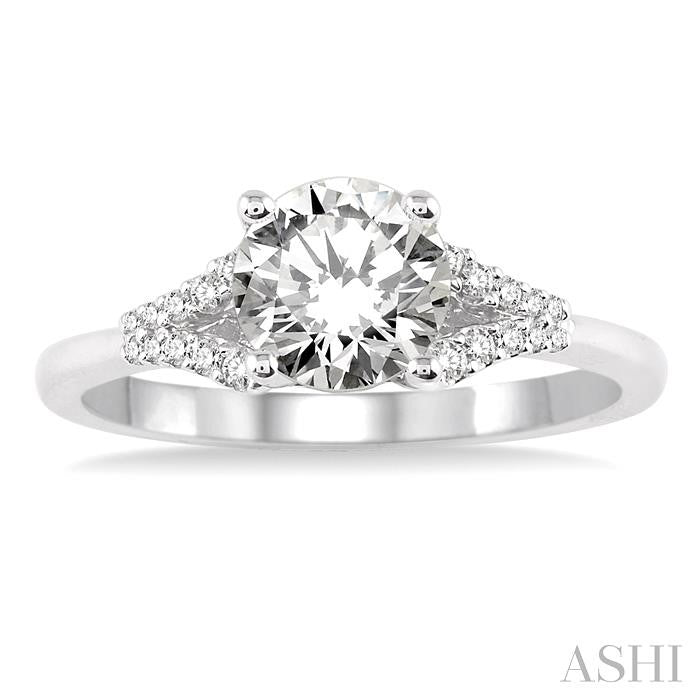 1/10 Ctw Diamond Semi-Mount Engagement Ring in 14K White Gold