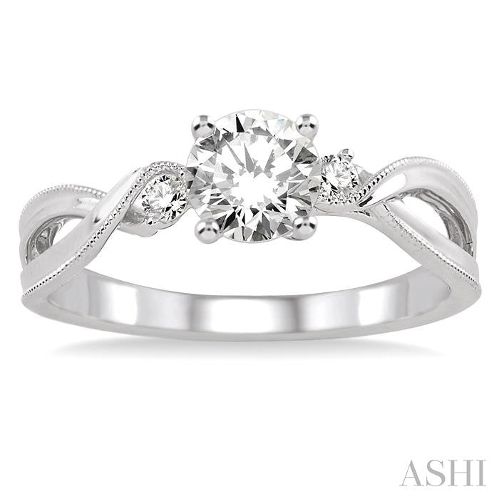 1/20 Ctw Diamond Semi-Mount Engagement Ring in 14K White Gold