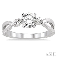 1/20 Ctw Diamond Semi-Mount Engagement Ring in 14K White Gold