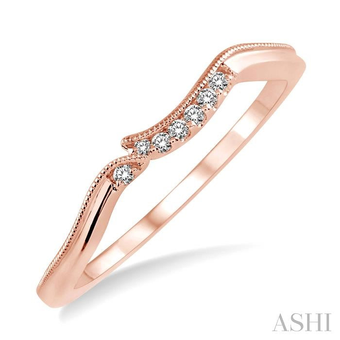 1/20 Ctw Round Cut Diamond Wedding Band in 14K Rose Gold