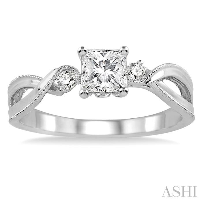 1/20 Ctw Diamond Semi-Mount Engagement Ring in 14K White Gold