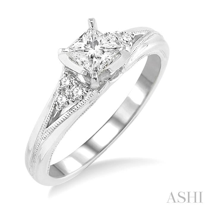 1/8 Ctw Diamond Semi-Mount Engagement Ring in 14K White Gold