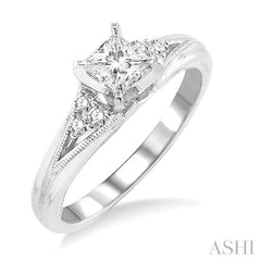 1/8 Ctw Diamond Semi-Mount Engagement Ring in 14K White Gold