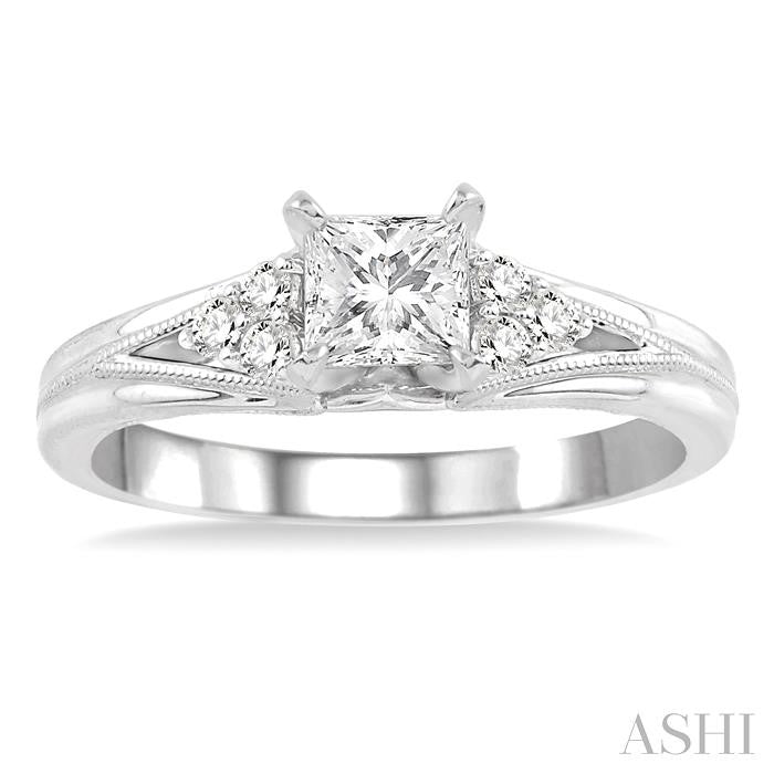 1/8 Ctw Diamond Semi-Mount Engagement Ring in 14K White Gold