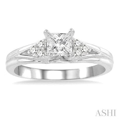 1/8 Ctw Diamond Semi-Mount Engagement Ring in 14K White Gold