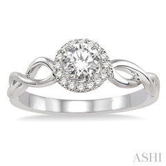 1/10 Ctw Diamond Semi-Mount Engagement Ring in 14K White Gold