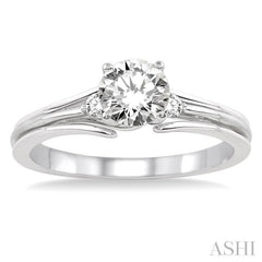 1/20 Ctw Diamond Semi-Mount Engagement Ring in 14K White Gold