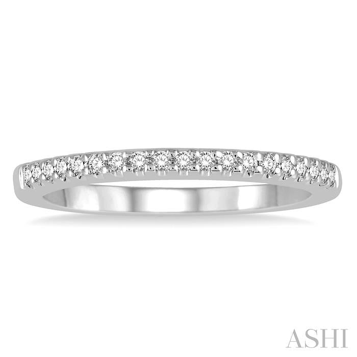 1/6 Ctw Round Cut Diamond Matching Wedding Band in 14K White Gold.