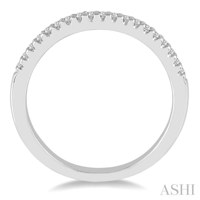 1/6 Ctw Round Cut Diamond Matching Wedding Band in 14K White Gold.