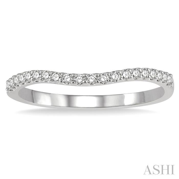 1/5 Ctw Round Cut Diamond Wedding Band in 14K White Gold