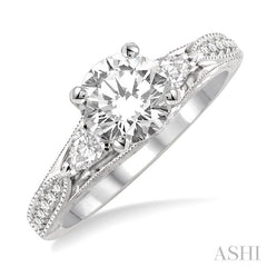 1/3 Ctw Diamond Semi-Mount Engagement Ring in 14K White Gold