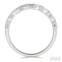 1/8 Ctw Wave Lattice Round Cut Diamond Wedding Band in 14K White Gold
