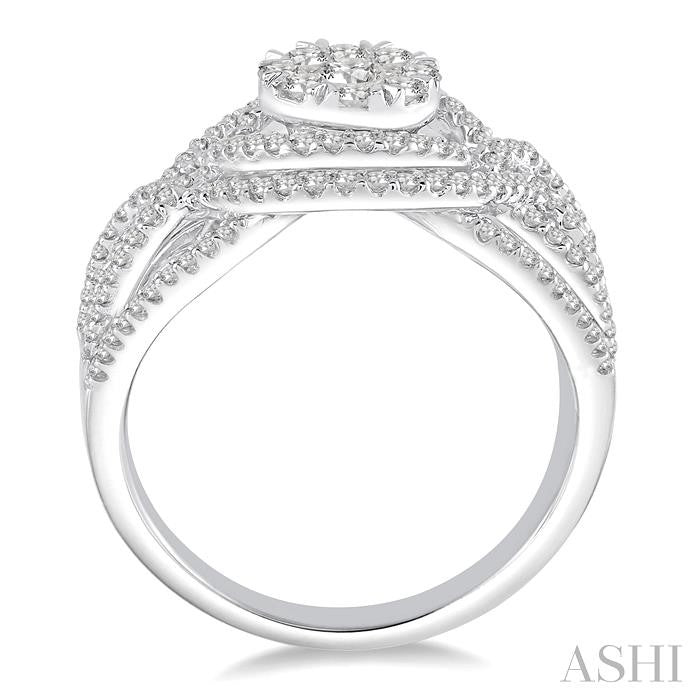 1 1/6 Ctw Diamond Lovebright Ring in 14K White Gold
