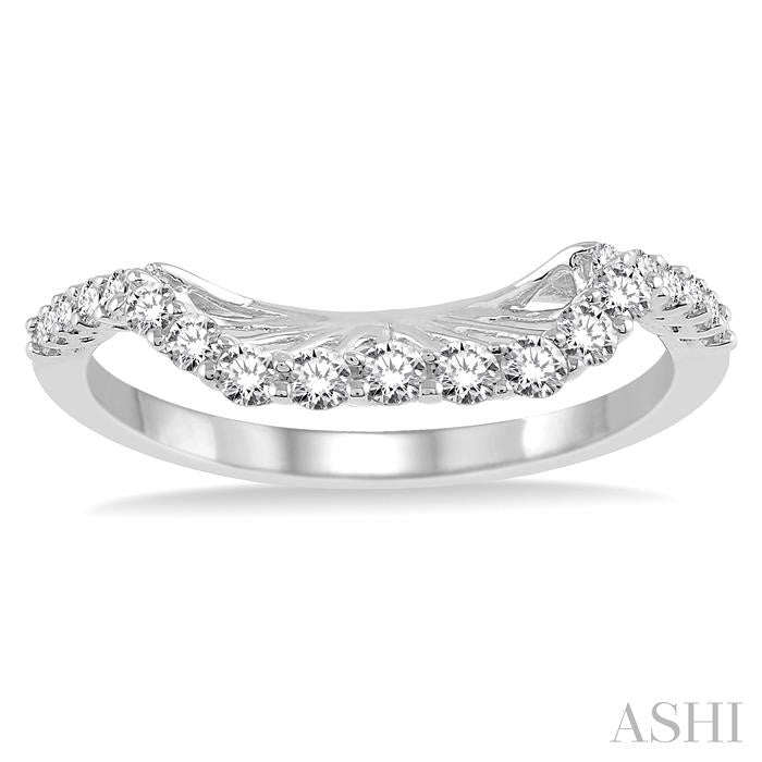 1/3 Ctw Round Cut Diamond Wedding Band in 14K White Gold