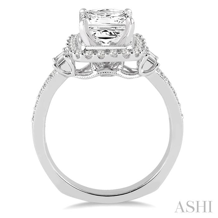 5/8 Ctw Diamond Semi-Mount Engagement Ring in 14K White Gold