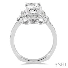 5/8 Ctw Diamond Semi-Mount Engagement Ring in 14K White Gold