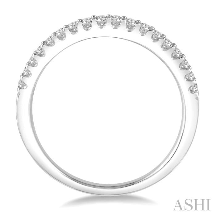1/6 Ctw Round Cut Diamond Matching Wedding Band in 14K White Gold.