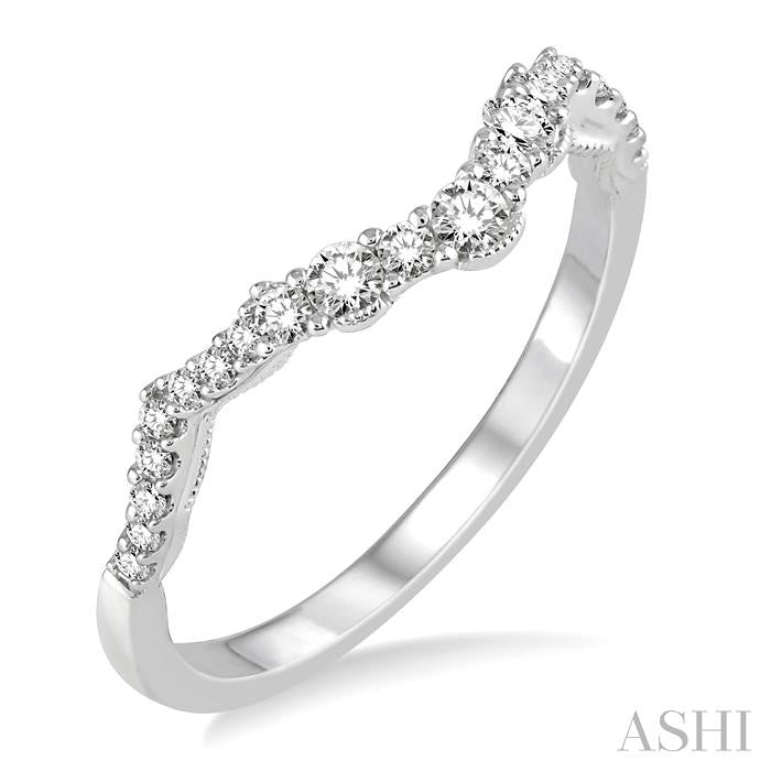 1/4 Ctw Garland Round Cut Diamond Wedding Band in 14K White Gold