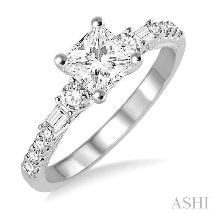3/8 Ctw Diamond Semi-Mount Engagement Ring in 14K White Gold
